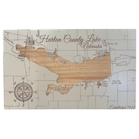 Large Harlan County Lake Map (22.5" x 38")