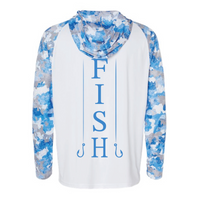 North Shore UV White/Blue Camo Hood